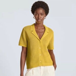 Everlane Crochet Knit Polo Shirt